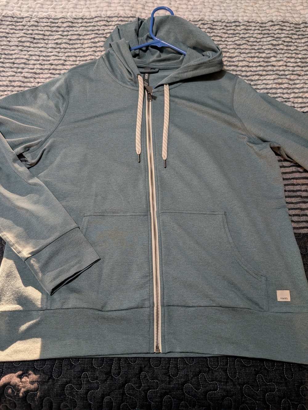 Vuori Full-Zip Hooded Cotton Lightweight Sage Green